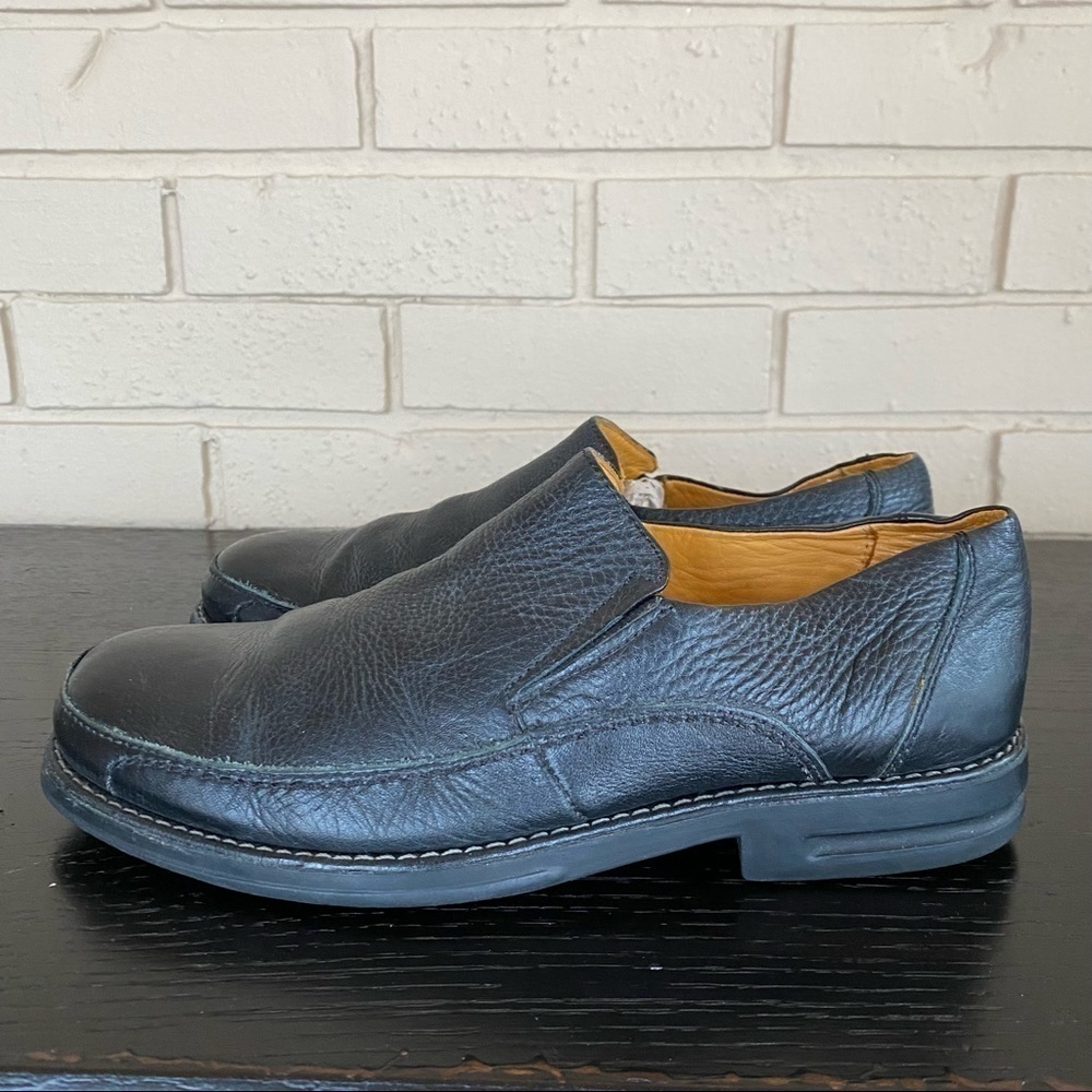 Mens Sandro 12010 Black Leather Comfort Soft Gel Loafer / Shoes Size 8